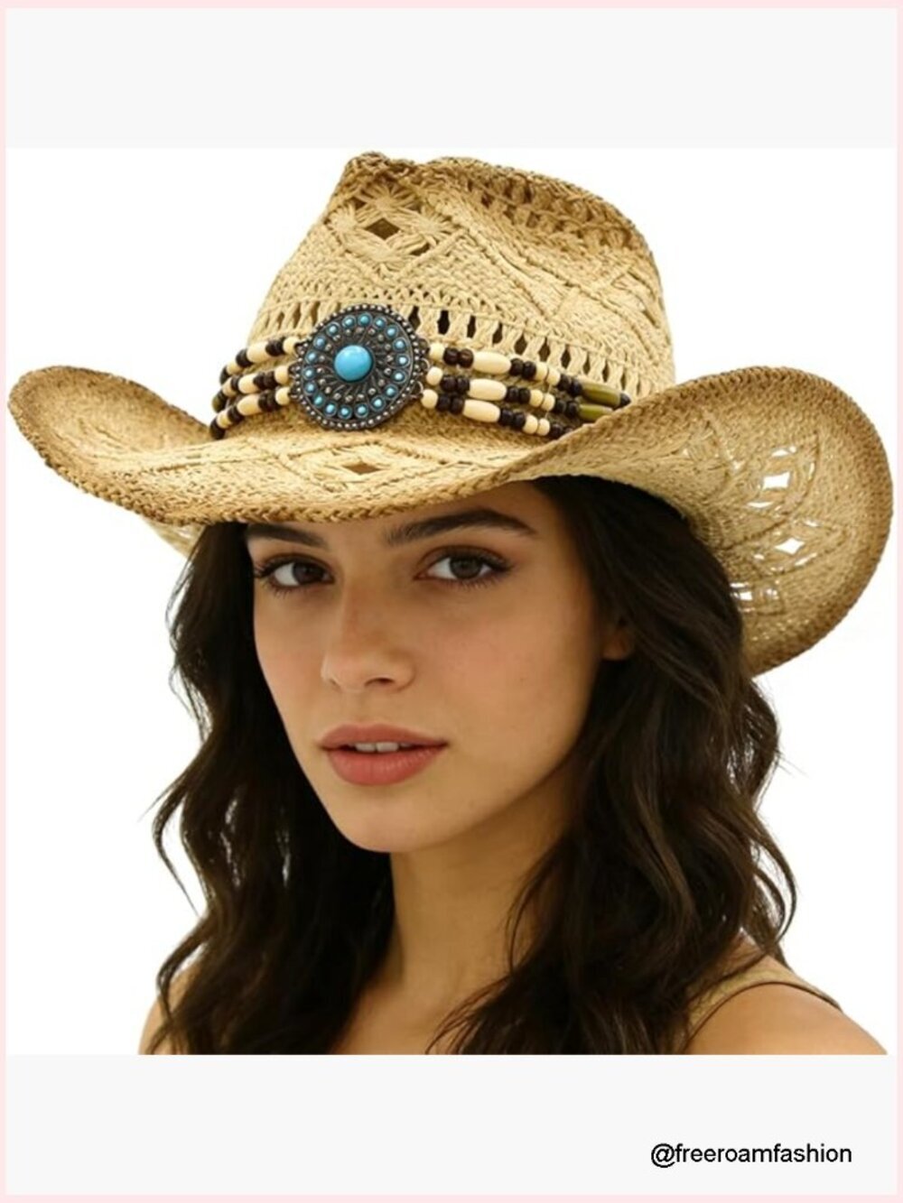 Straw Cowboy Hat Wide Brim Western Cowgirl Cowboy Summer